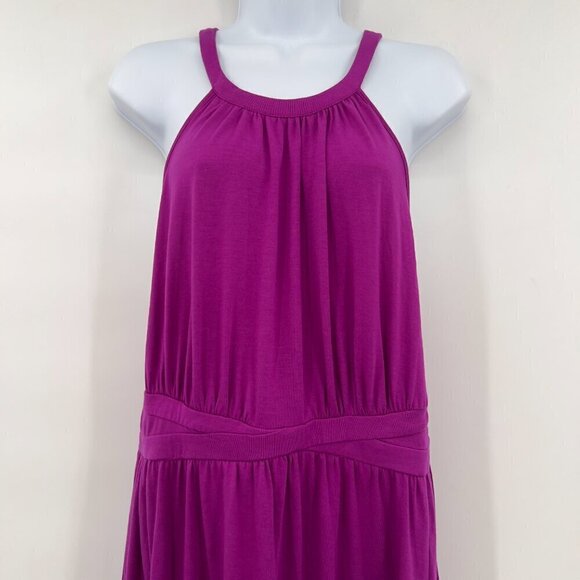 Torrid Plus Criss Cross Back High Neck Purple Dress - Picture 4 of 9